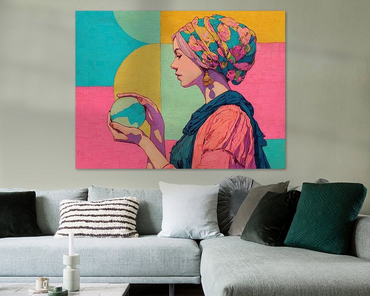 Voorbeeld van het werk in een kamer