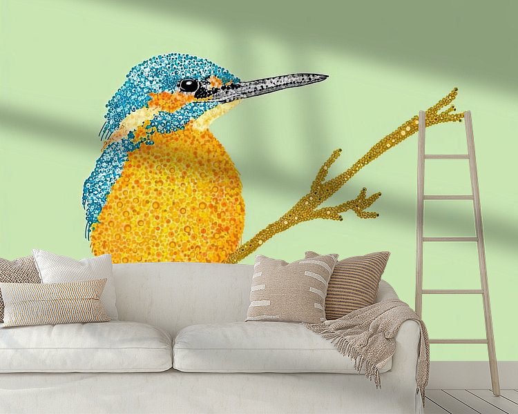 Voorbeeld van het werk in een kamer