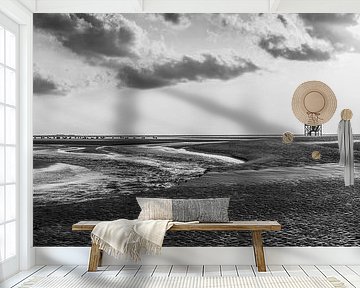 De uitkijkpost De Kalkman op Engelsmanplaat een zandplaat in de Waddenzee