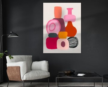 Geometrische vormen in een boho-kleurenschema