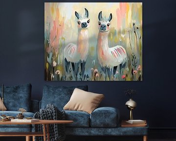 Lama's | Zwei Lama's im Garten