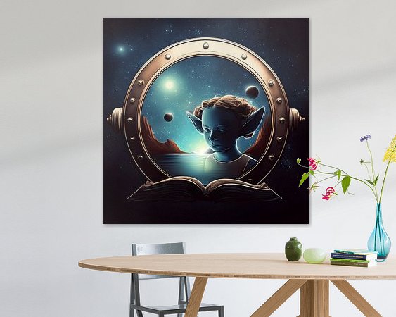 Voorbeeld van het werk in een kamer