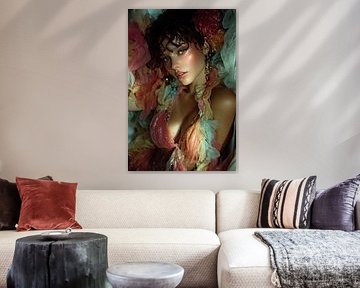 kunst vrouw met bloemen van Egon Zitter