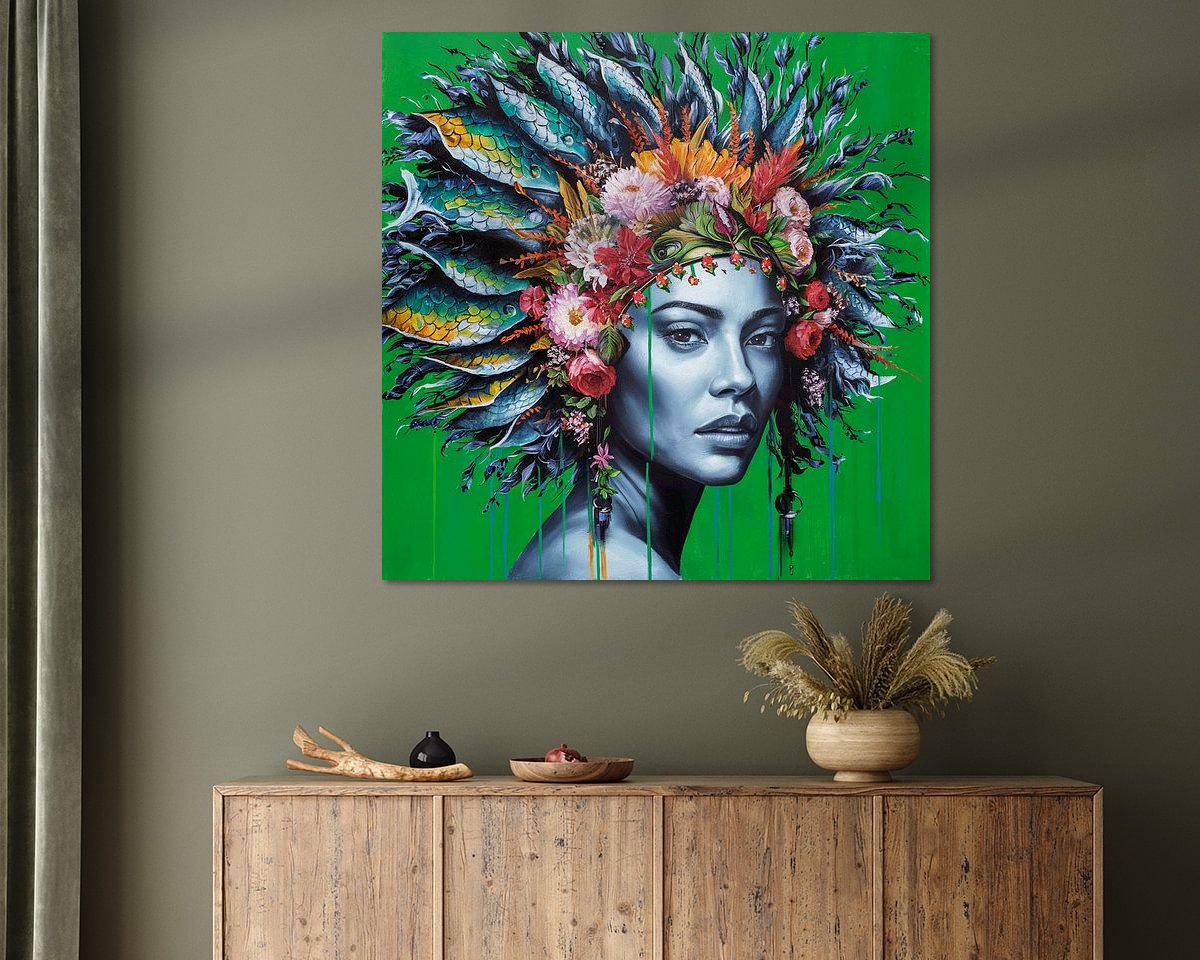 Voorbeeld van het werk in een kamer