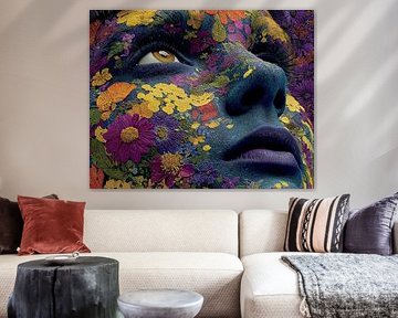 Kunst Frau mit Blumen von Egon Zitter