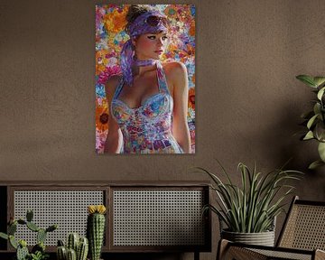 art woman with flowers by Egon Zitter