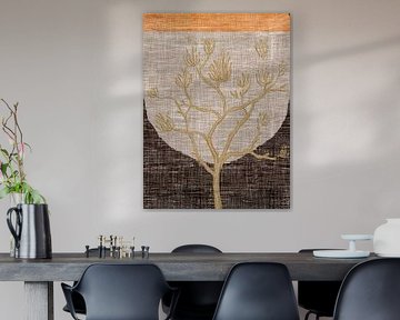 BoHo: Autumn tree on linen structure