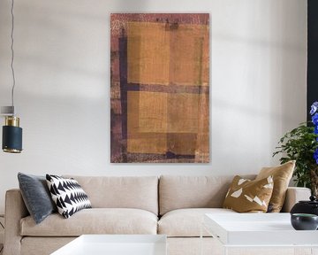Warm glowing abstract with rustic window shapes by Abstract Minimalist Art