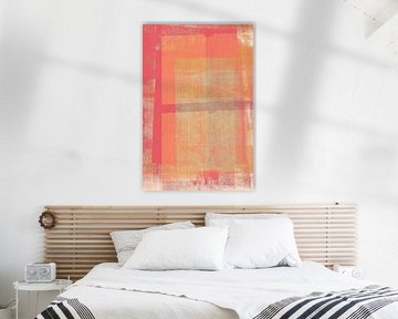 Abstrait rustique minimal en rose, orange et jaune doux sur Art minimaliste abstrait