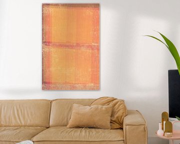 Modern abstract. Colorful painting in warm orange, pink and beige by Abstract Minimalist Art