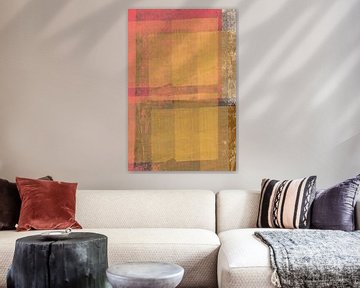 Abstracte geometrie met warme atmosferische gloed van Abstract Minimalist Art