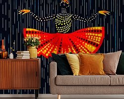 Voorbeeld van het werk in een kamer