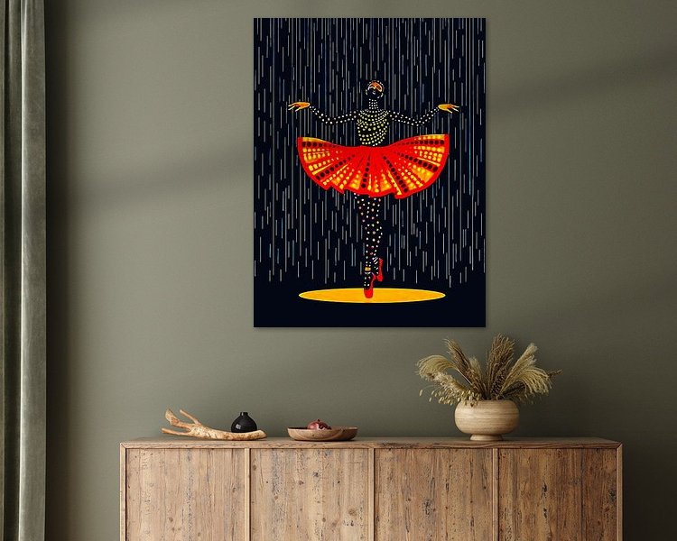 Voorbeeld van het werk in een kamer