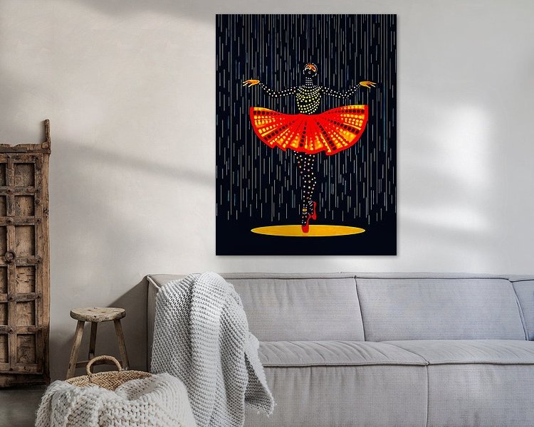 Voorbeeld van het werk in een kamer