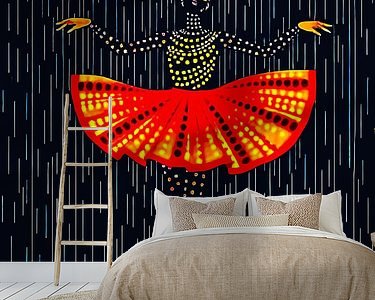 Voorbeeld van het werk in een kamer