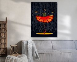 Voorbeeld van het werk in een kamer