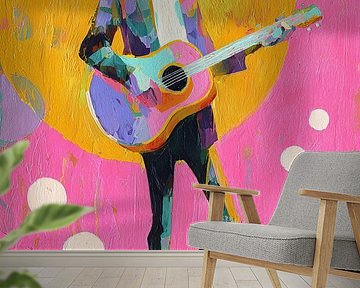 Man Guitar | Colorful Music Vibes by Wonderful Art