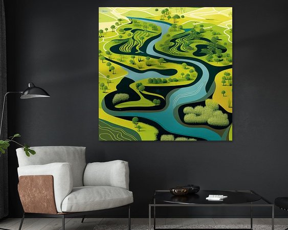 Voorbeeld van het werk in een kamer