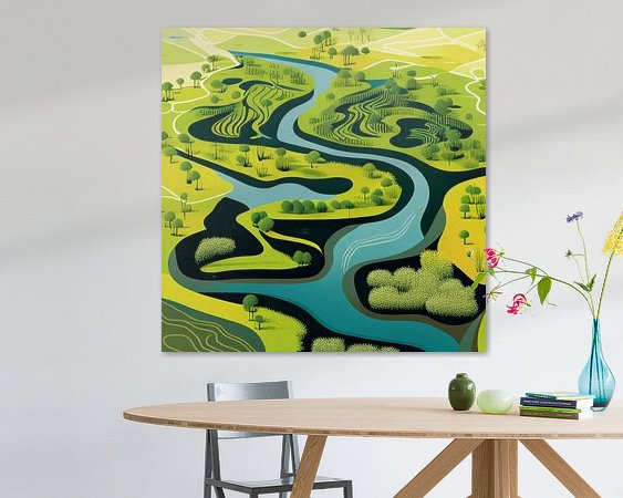 Voorbeeld van het werk in een kamer