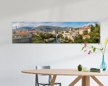 Stari Most - Mostar in Bosnie en Herzegovina (panoramafoto) van Patrick Fotografeert