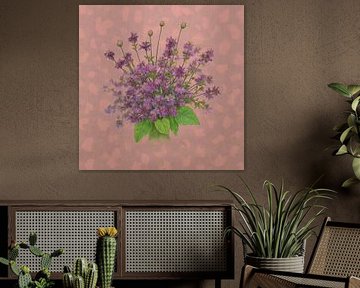 Purple flowers painting by Kleurenrijk