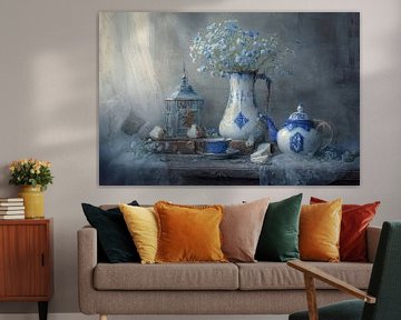 Rustic Romance - Still life in blue and white by Joriali photography and paintings