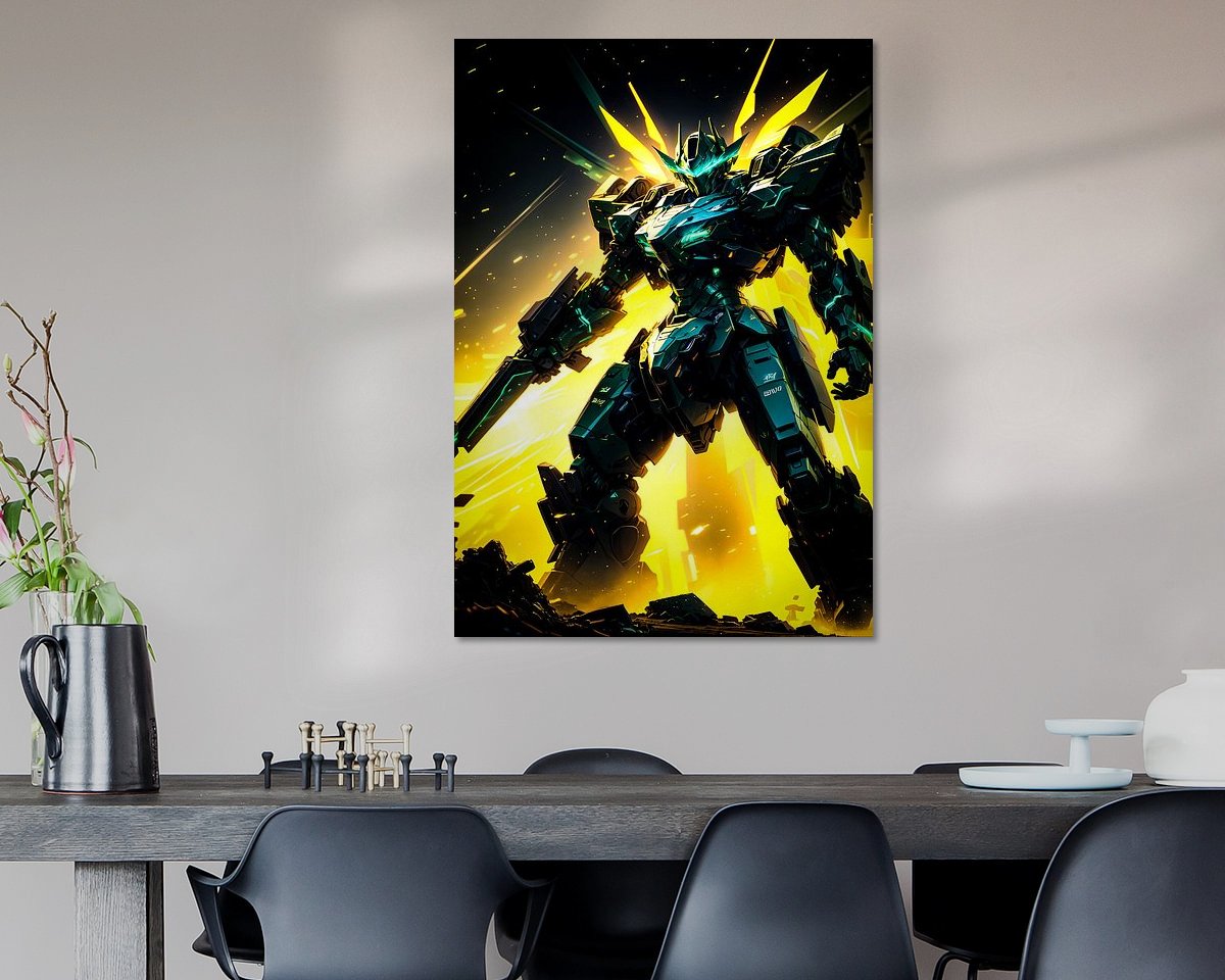 Voorbeeld van het werk in een kamer