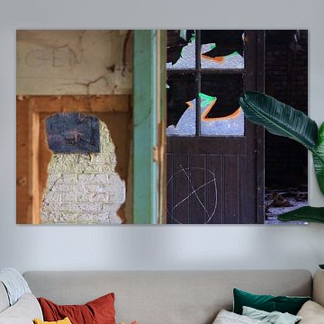 Detailopname van een verlaten gebouw