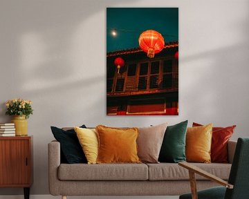 Chinese lantaarns in de schemering - Stedelijke culturele ervaring