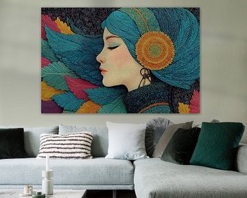 femme avec imprimé floral sur Egon Zitter