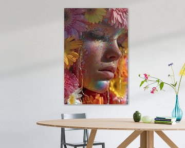 femme avec imprimé floral sur Egon Zitter