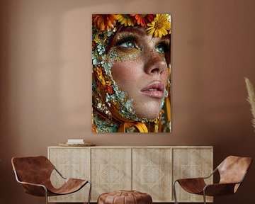 femme avec imprimé floral sur Egon Zitter