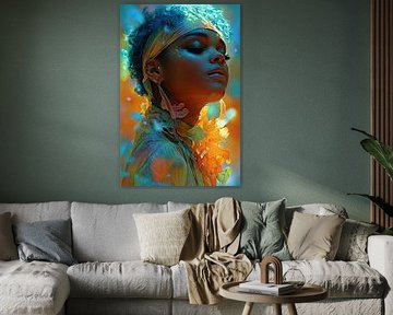 femme avec imprimé floral sur Egon Zitter