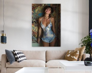 femme avec imprimé floral sur Egon Zitter