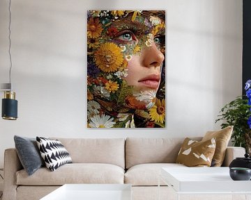femme avec imprimé floral sur Egon Zitter
