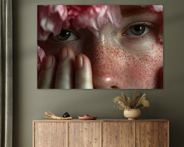 woman with floral print