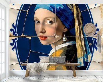 meisje met de parel tegeltje,  Knipoog naar Vermeer in tegelvorm