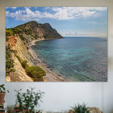 View of coastline Ibiza Spain