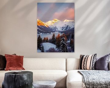Besneeuwd bergmeer van rendy okta