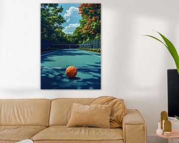Orange Ball on Court by robby akrim