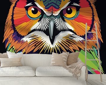 Euraziatische Uil Pop Art