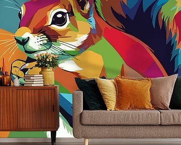 Rode eekhoorn Pop Art