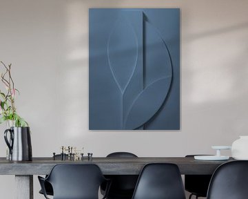 Minimalistische 3D-Kunst - Denim Blue
