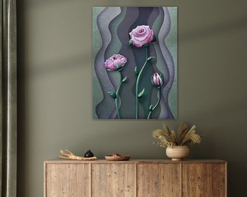 Drie roze rozen van Britta Glodde