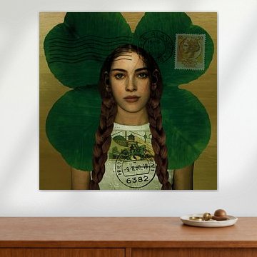 Vintage Beauty four-leaf clover stamp by Yvonne Zeldenthuis
