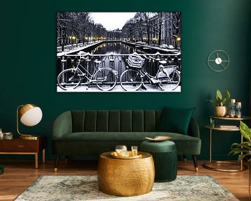 Amsterdam, Fahrräder und Grachten von Hans Vos Fotografie