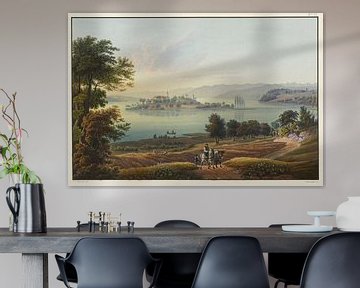 Uitzicht op het eiland Meynau in het Bodenmeer, Johann Ludwig Bleuler