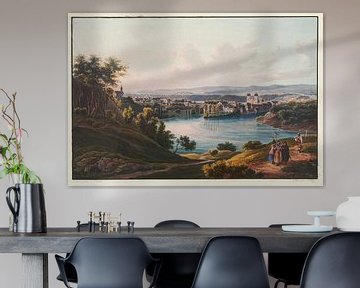 Gezicht op het Rheinau-klooster, kanton Zürich, Johann Ludwig Bleuler