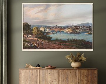 Gezicht op de stad Rheinfelden, kanton Aargau, Johann Ludwig Bleuler