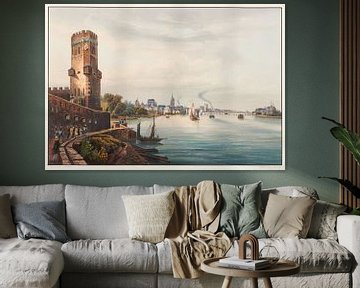 Uitzicht op de stad Keulen vanaf de Bainturm, Johann Ludwig Bleuler